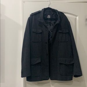 MEN’S CHARCOAL COLOR PEA COAT, XXL